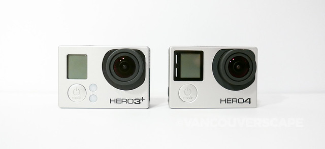 GoPro HERO 3+ and HERO4 Black side by side