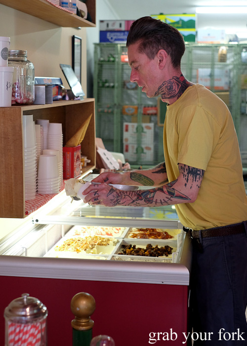 Mark Megahey, co-owner and gelato maker at Ciccone & Sons Gelateria, Redfern Sydney food blog review