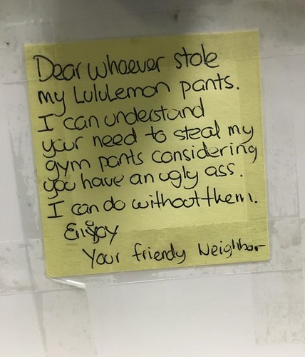 Dear whoever stole my LuluLemon pants...