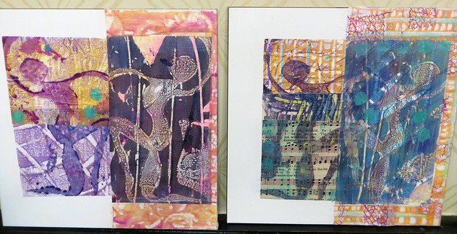abstract collage with gelli plates