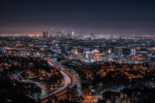 california nightphotography la losangeles cityscape nightshot traffic streetphotography highangleview