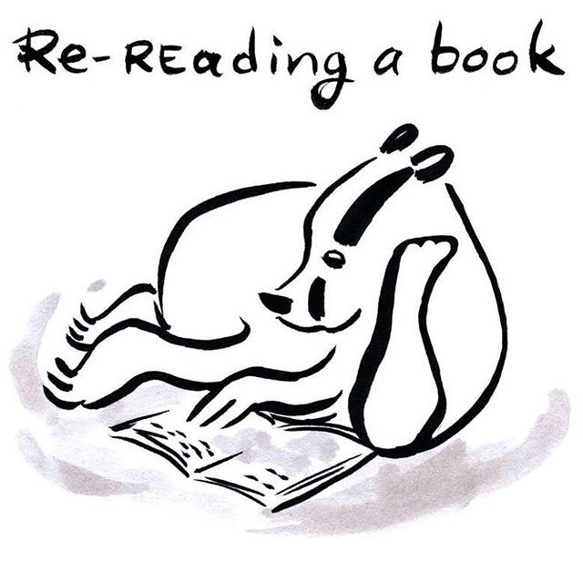 Re-reading book badger #inktober #inktober2015 #badger #badgerlog