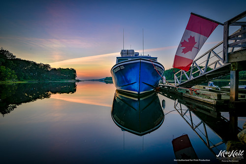 canada pastel flag canadian fishingboat mabou calmwater