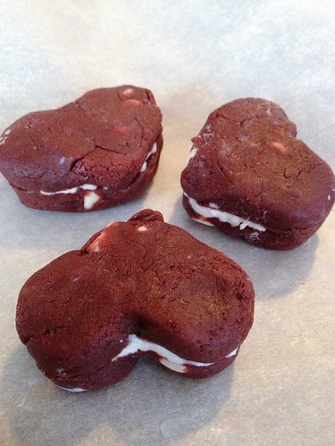 Red Velvet Cream Cheese Hearts, complemented by white chocolate chips