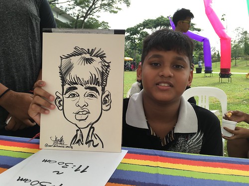 Caricature live sketching for GE Aviation Engine Services SINGAPORE Family Day 2015