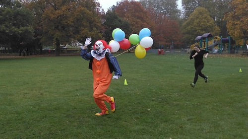Image result for running with scary balloons