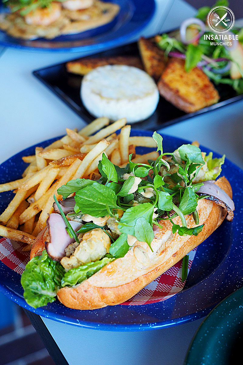 Fried Oyster and Smoked Duck Po' Boy, $16 , Miss Peaches, Newtown. Sydney Food Blog Review