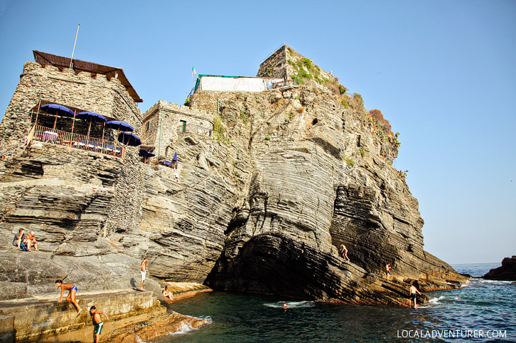 Cliff Jumping in Cinque Terre Images.