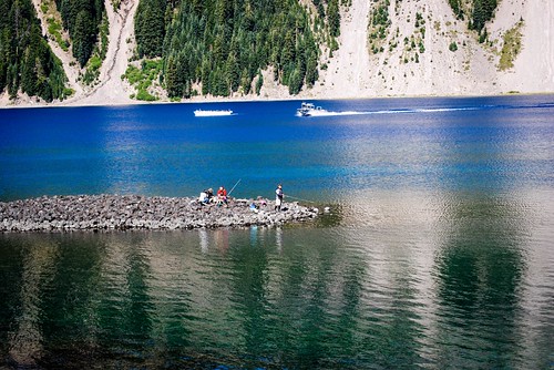 Fishing and Shuttle Boats on Crater Lake