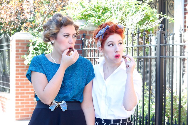 Easy Lucy & Ethel Halloween Costumes from your Closet