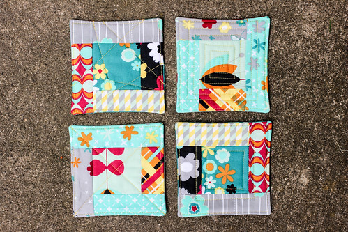 Nordika Log Cabin Quilted Coasters