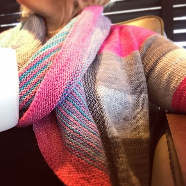 #widn: drinking coffee, answering emails, writing my next book, and wearing my #bluesandcardigan for the first time EVER (with my #coloraffection shawl). I'll be showing it off on #Periscope in just a minute! Follow me (TaraSwiger) or catch it here: katch