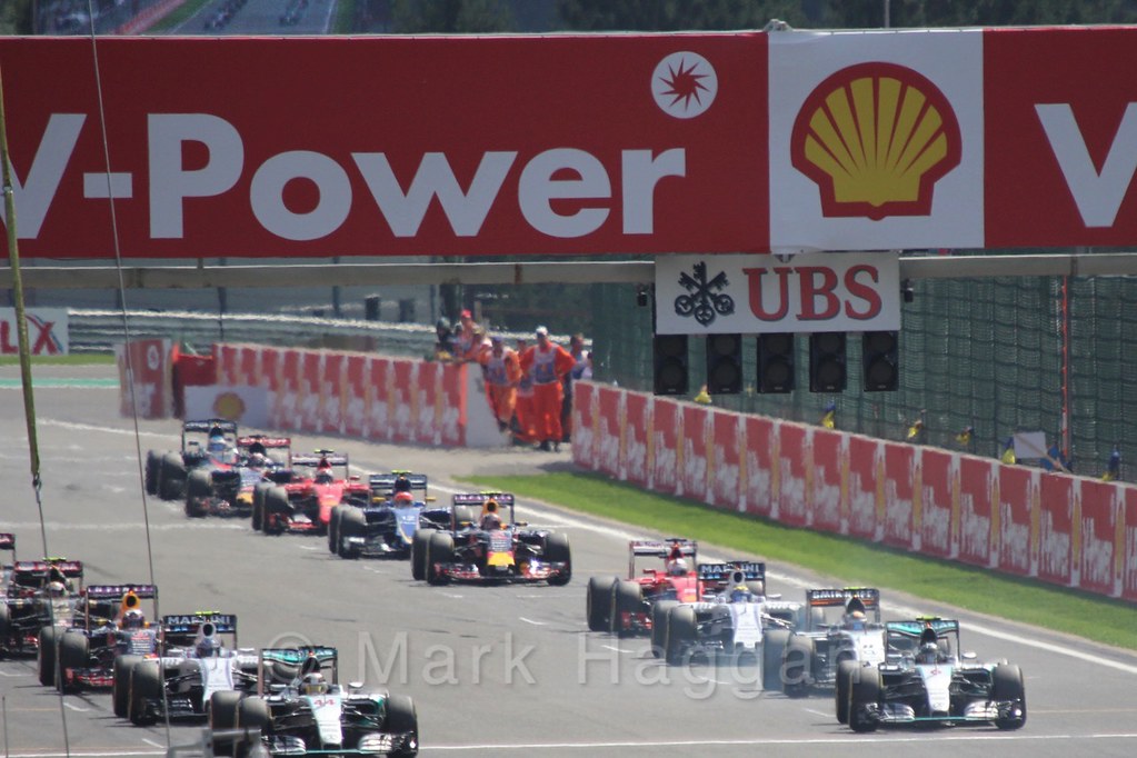 The start of the 2015 Belgium Grand Prix