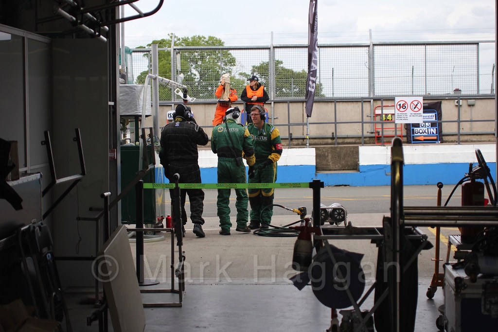 In the pit garage during the GT race at Donington Park, September 2015