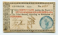 Georgia 1777 $7 note