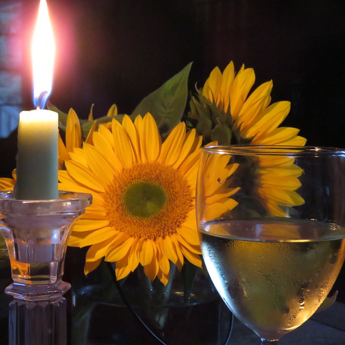 Sunflowers & wine