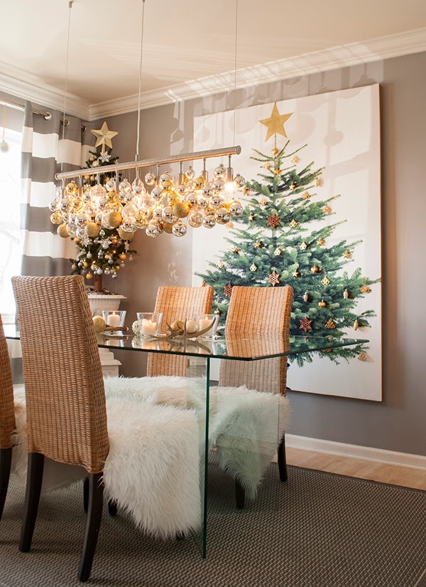 Christmas Tree Wall Painting Ornament Light Fixture