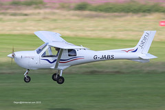 G-JABS - 2003 build Jabiru UL-450, arriving on Runway 26L at Barton