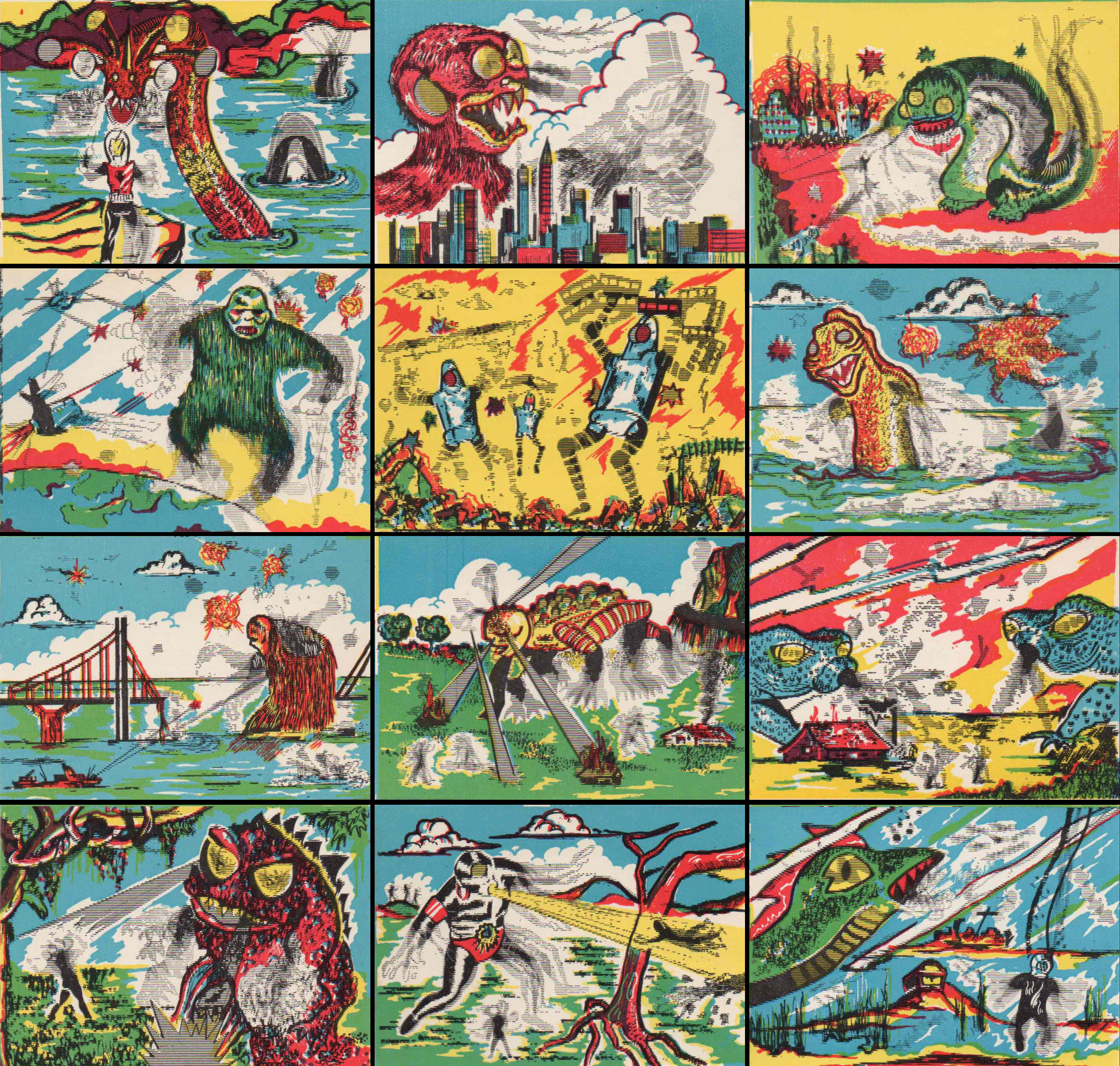 Monster Magic Action Trading Cards (1963) full set 1 of 2.