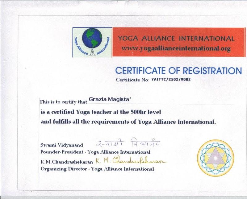 Yoga Alliance International Grazia Magistà