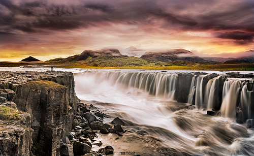 sunset mountains beautiful composite landscape flow volcano waterfall iceland scenery photographer rapids fantasy elves