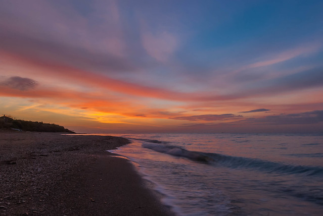 Before the sunrise, Makri beach Greece.