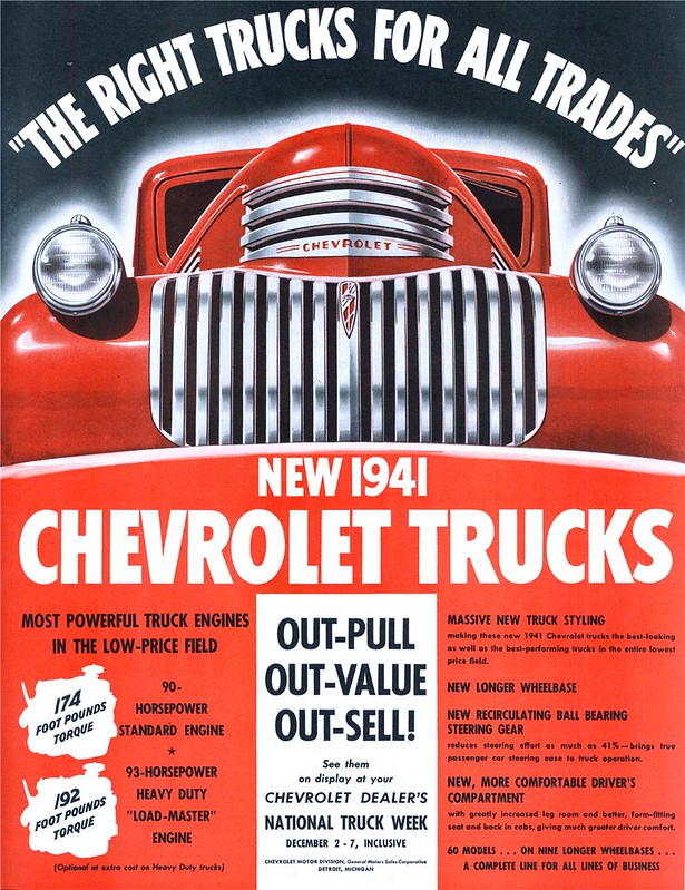 1941 Chevrolet Trucks - published in The Saturday Evening Post - December 7, 1940