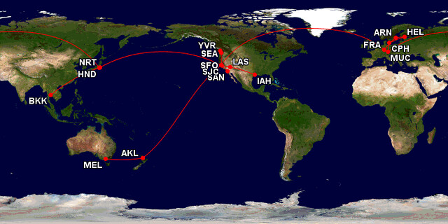 Flight path in 2015