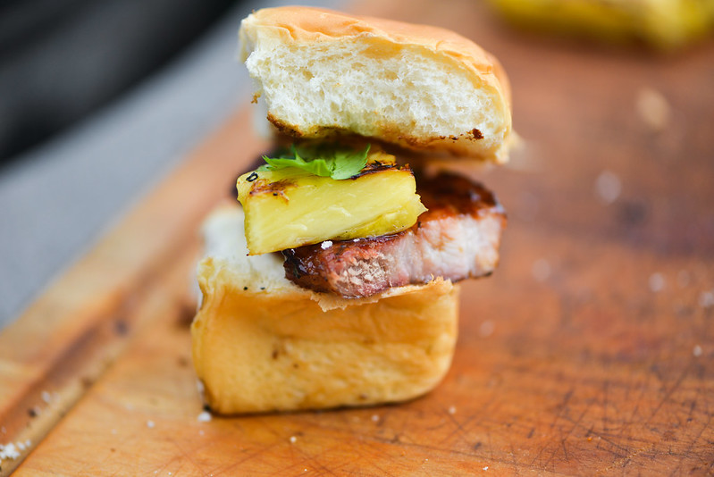 Sweet Glazed Pork Belly and Grilled Pineapple Sandwiches