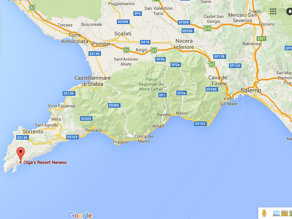 Map of Sorrentine Peninsular