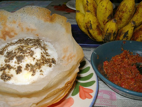 Photo: Egg hopper, traditional Sri Lanka breakfast.