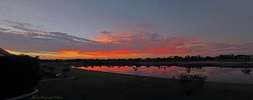 morning autumn sky panorama lake fall water clouds sunrise canon reflections early pond florida earlymorning powershot paintedsky sx150is smack53
