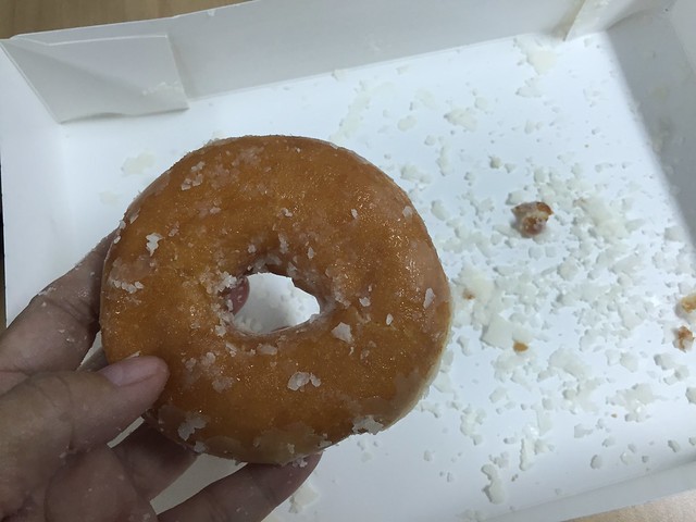 Krispy Kreme donut, scrape the sugar coat