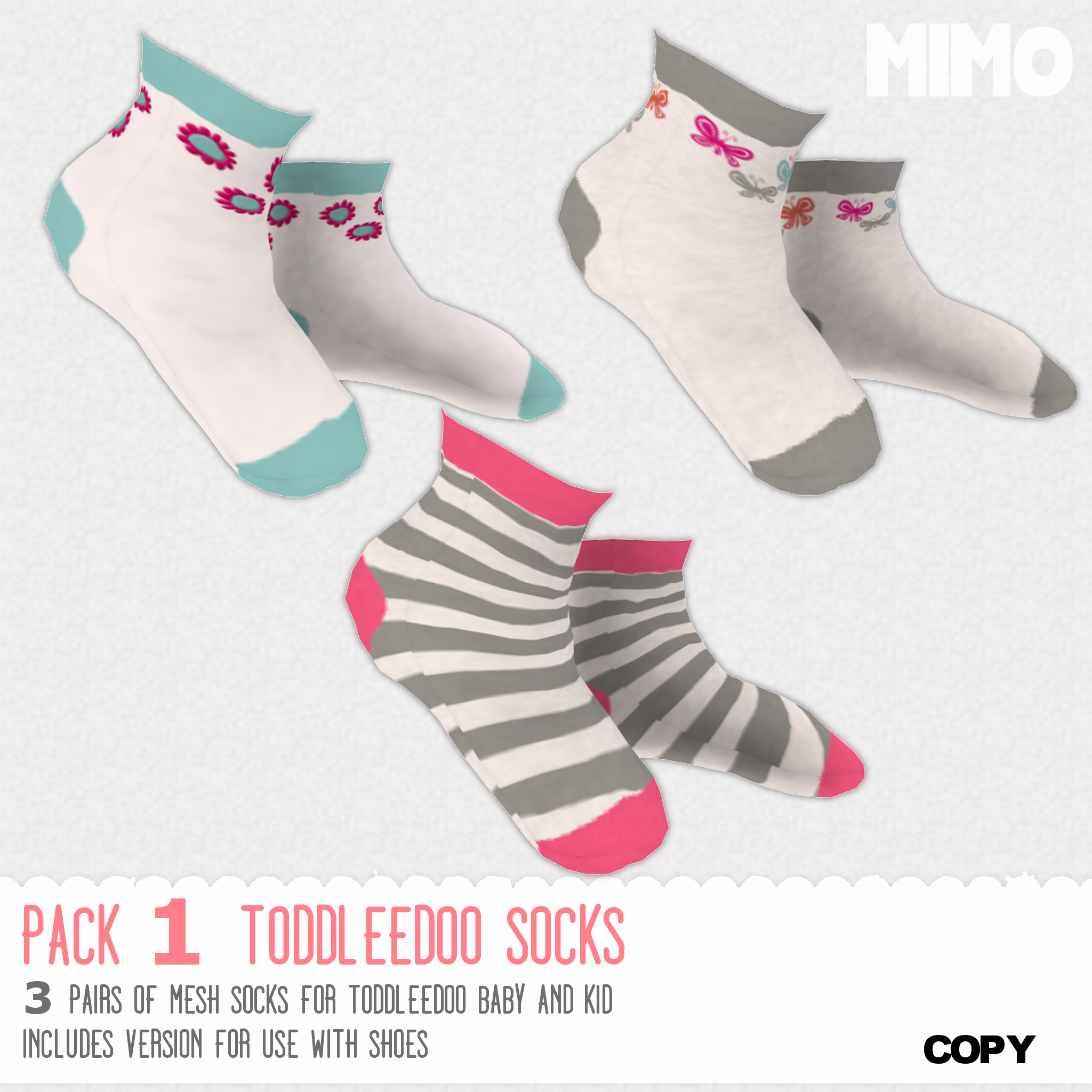 {Mimo} Pack 1 ToddleeDoo Socks