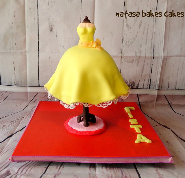 Vintage Dress Gravity Defying Cake by Natasa Barbar of Natasa Bakes Cakes