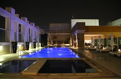 2015 DBSH0823 Pool area at th Sheraton Hotel in Dubai