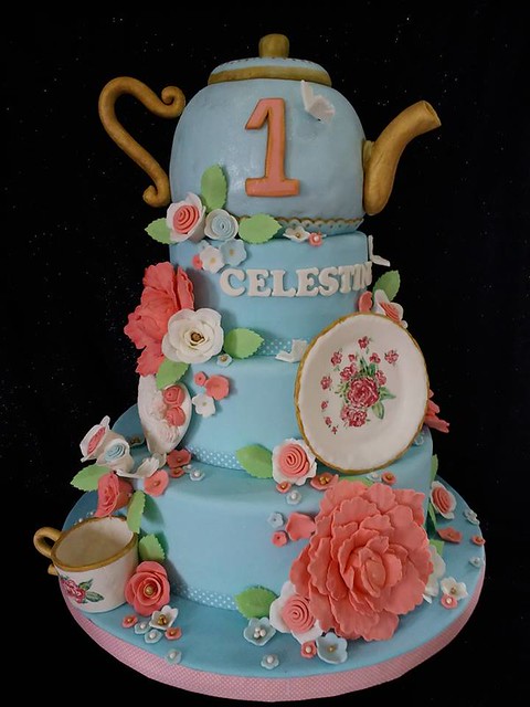Tea Time 1st Birthday Cake by Fortune Cruz Reyes
