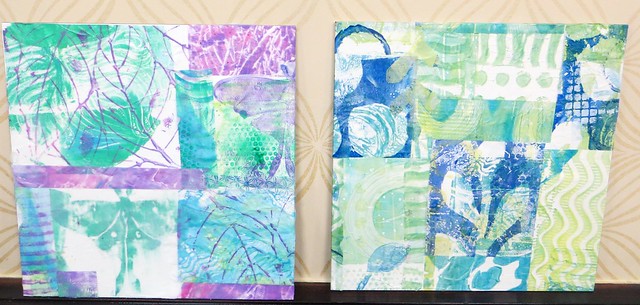 abstract collage with gelli plates