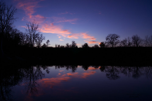 belviderespencerpark park pond lake evening sunset sky dusk trees shoreline clouds water reflection serene mirror resonance belvidere silhouette