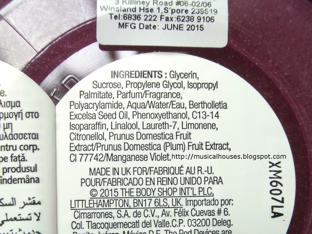 The Body Shop Frosted Plum Sugar Scrub Ingredients