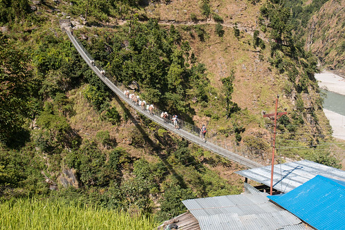 bridge nepal himalaya lapu westernregion lapubesi manaslucircuit mountainkingdoms