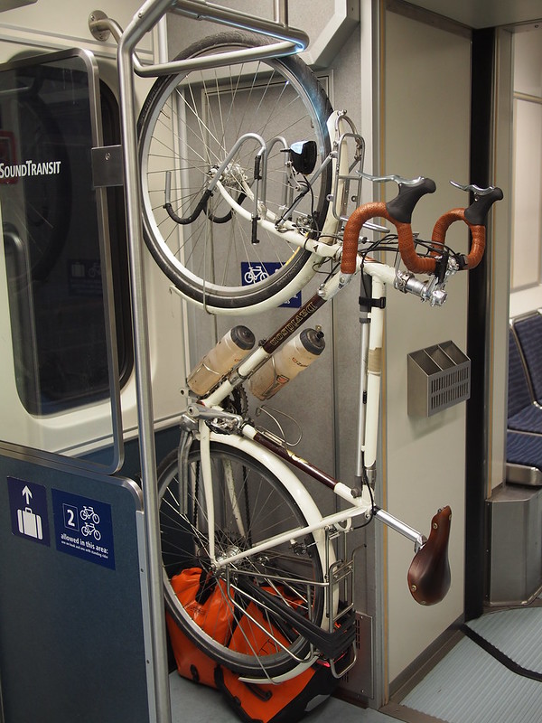 Ivory Pass on Link Light Rail: While my other bike wouldn't fit because of the headlight, this one hangs just fine.