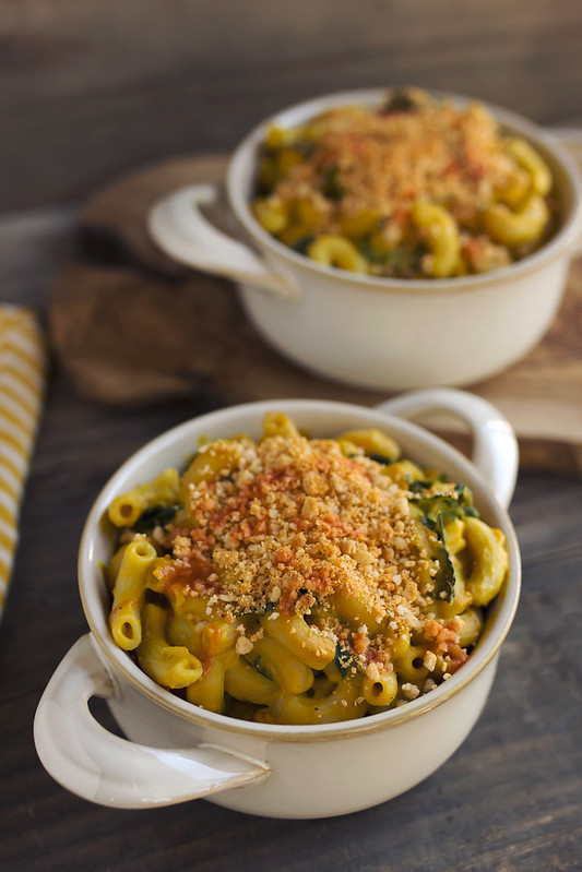 Spicy Butternut Squash and Kale “Cheezy” Mac