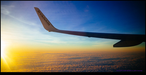 sunset sky sun france clouds plane airplane flight wing eurotrip ryanair 2015