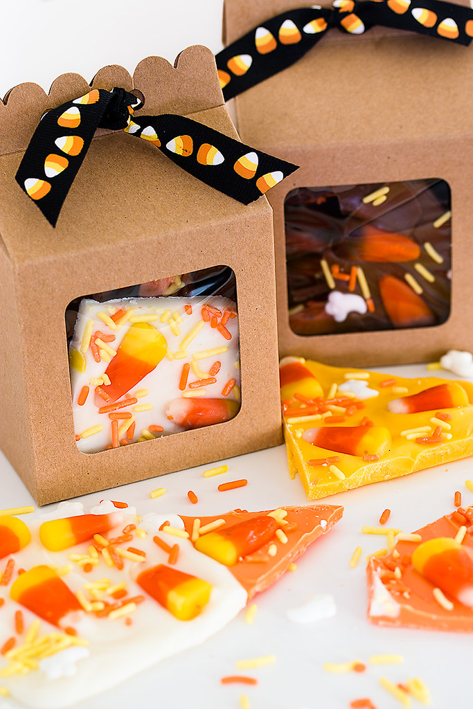Halloween Candy Corn Bark is the easiest last minute treat for your favorite little monsters!
