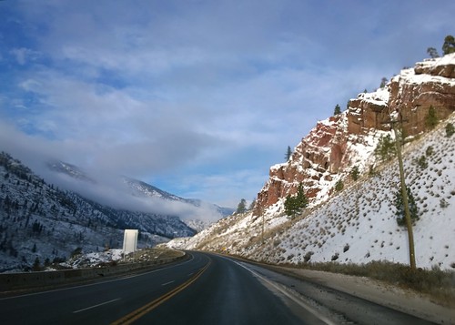 road sky cliff snow weather rock clouds highwayone highway bc britishcolumbia formation geology roadside transcanadahighway highlight thompsonriver thompsonvalley weatherphotography