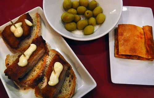 Tapas for dinner in Santiago de Compostela, Spain