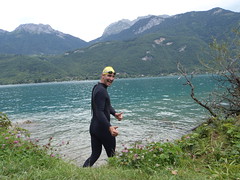 Swimming across Lake Annecy Image