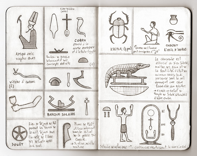 Carnet de voyage hiéroglyphique pages 08 & 09
