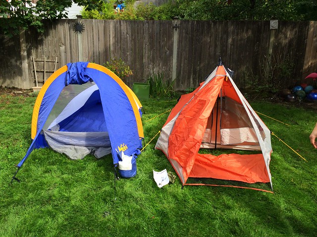 tents in backyard
